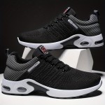 Breathable & Comfort-Fit Men's Sneakers: Stylish Woven Knit, Non-Slip, Mid-Top Lace-Up for Outdoor Enthusiasts