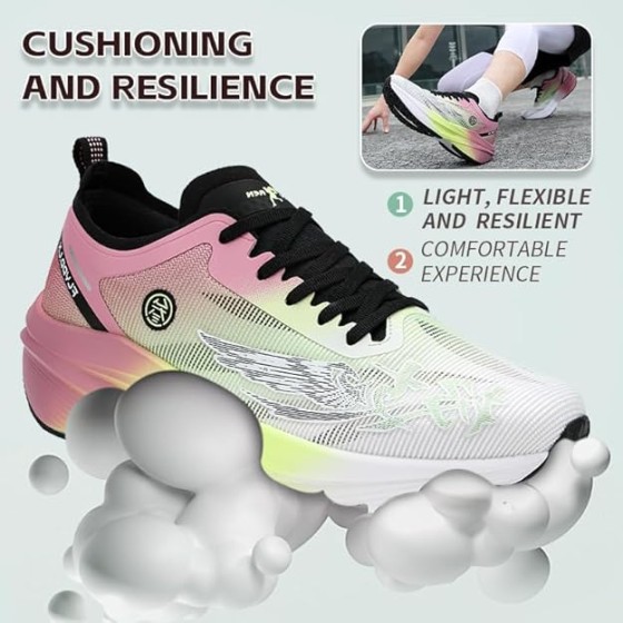 Mens Running Shoes Walking Tennis Shoes for Athletic Workout Gym Casual Non Slip Training Sneakers Breathable Knit Upper Indoor Outdoor