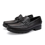 Generic Fashion Leather Dress Loafers for Men, Fashion Casual Crocodile Patterned Handmade Buckle Shoes Business Slip-on Penny Loafer Party Dress Shoes for Mens