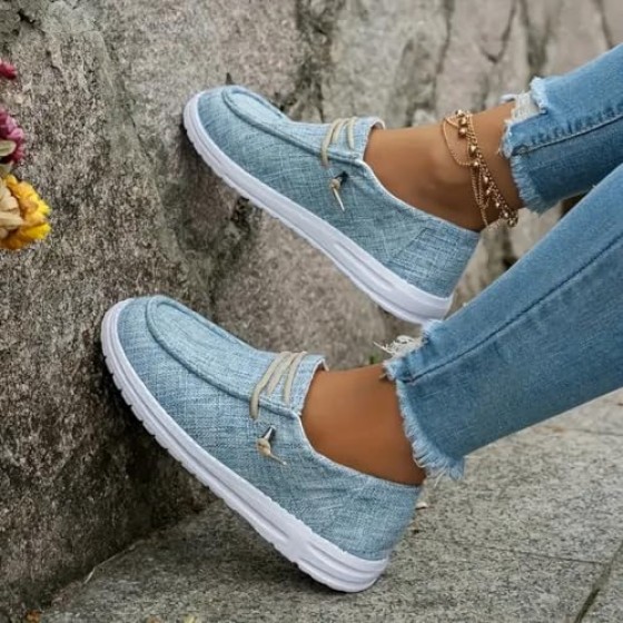 Wide Width Breathable Slip-On Walking Shoes - Comfortable Low-Cut Travel Sneakers