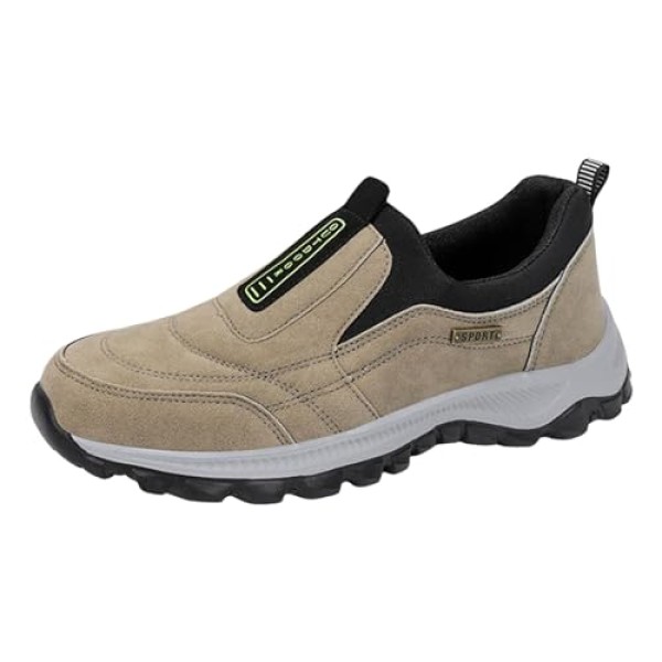 Men's Walking Shoes Waterproof Hiking Shoes Slip on Orthopedic Sneakers Outdoor Non Slip Shoes Casual Trail Shoes