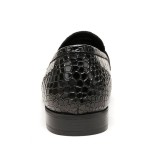 Fashion Leather Dress Shoes for Mens, Premium Formal Alligator Printed Classic Dress Loafer Shoe Business Slip On Penny Shoes for Men