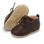 Meckior Infant Baby Boys Girls Classic PU Leather Wedding Loafers Brogue Toddler Oxford Dress Shoes First Steps Walking Flat Lazy Crib Shoe