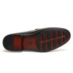 Mens Genuine Dress Shoes, Premium Crocodile Print Leather Slip-on Casual Shoes Penny Loafers for Mens, Black