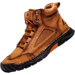 Mens Leather Boots, Men's Comfortable Handmade Leather Boots – Waterproof, Pressure Relief,Spacious Toe Box