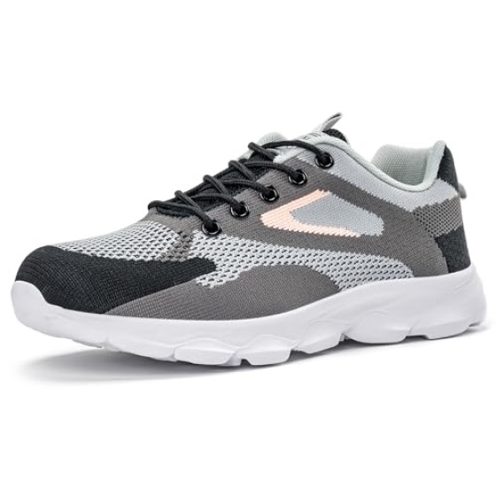 Womens Lace-up Walking Shoes Comfortable Non Slip Running Tennis Sneakers Breathable Athletic Workout Shoes