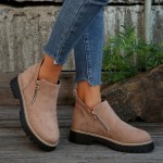 Ankle Boots for Women 2025 Low Heel Chunky Platform Heeled Short Booties, Non Slip Outsole, for Outdoor Walking Fall Shoes