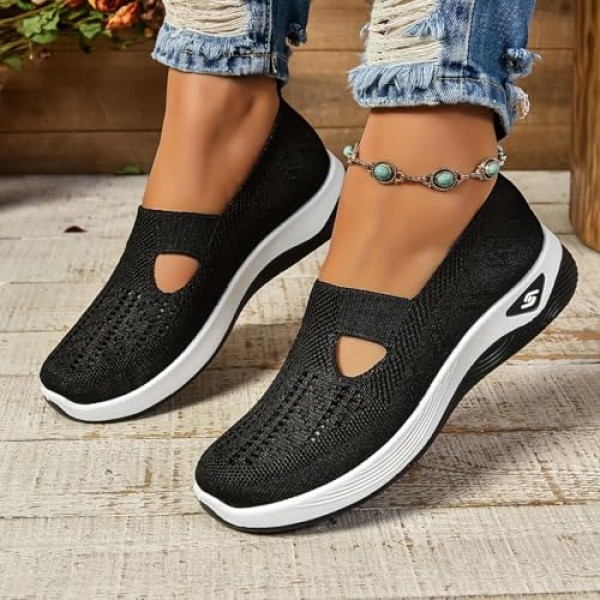 Generic Women's Walking Shoes: Breathable, Comfortable, Non-Slip, Lightweight, Arch Support, Perfect for Indoor/Outdoor, Spring/Summer/Fall, White, US Women's Sizes