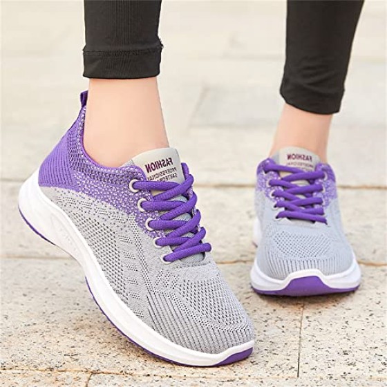 Womens Orthopedic Bowling Shoes，Comfortable Universal Slide Sole Breathable Lightweight Mesh Athletic Slip on Sneakers