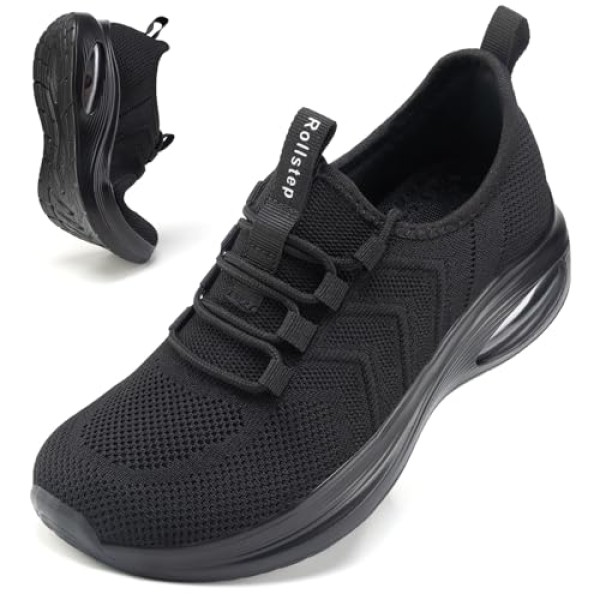 Wide Toe Box Shoes Women Extra Wide Width Sneakers Air Cushion Road Running Shoes Ultra Light Tennis Gym Workout Training Shoes Breathable Walking Shoes with Arch Support