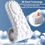 4D Cloud Soles Memory Foam Insoles for Men/Women - Arch Support Shoe Inserts with Acupressure Massage Foot Pain Relief & Fatigue Reduction for Sports/Running(US-Unisex-9-10)